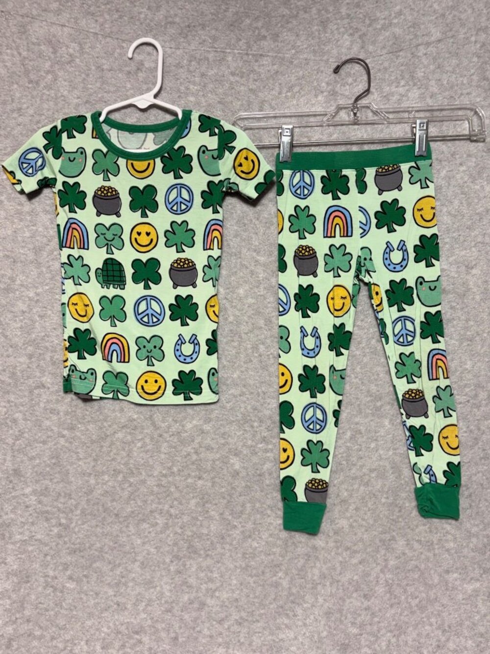 Little Sleepies 2T St Patricks Day Lucky Irish Bamboo Viscose Pajama Set Green